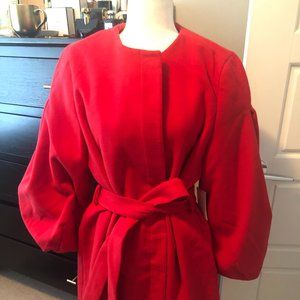 Fabulous Red Coat with Balloon Sleeves! NWT